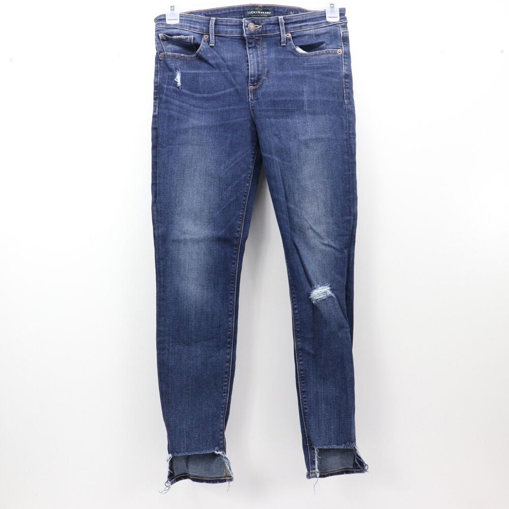 Lucky Brand Ava Skinny Jeans Women's 8/29 High Rise Medium Wash Denim Orta Ankle
